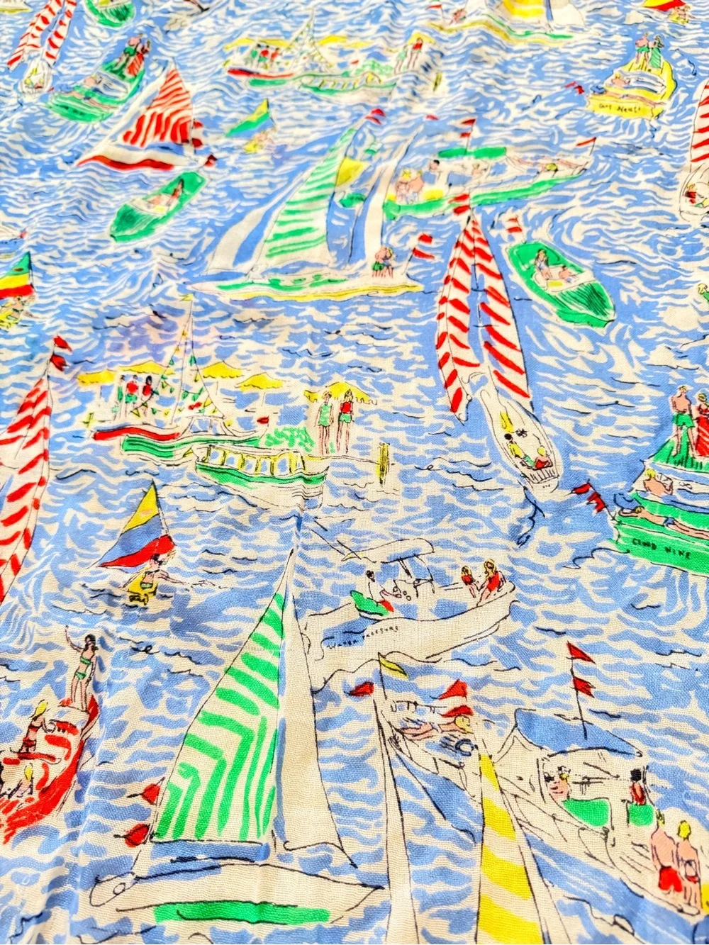 Lilly Pulitzer Get Nauti Murfee City Scarf Silk Cashmere 26x82 Shawl Wrap Stole